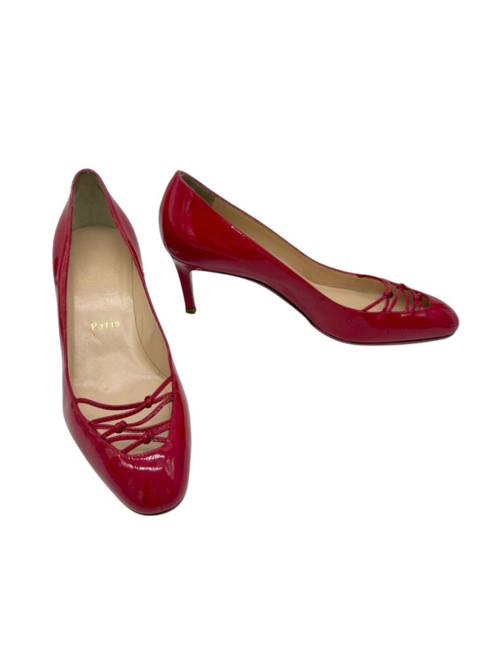 Christian Louboutin Coquelicot Patent Leather Basico 70 Heels Size 37